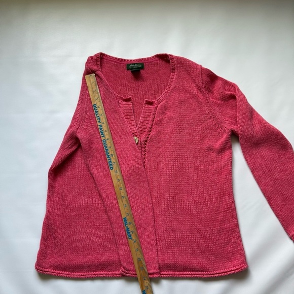 Eddie Bauer Pink Orange color Long Sleeve Sweater Ramie Cotton blend size XL - Picture 8 of 9